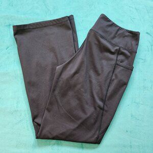 Women's Yoga Pants w/Pockets, High Waisted, Black (size medium)